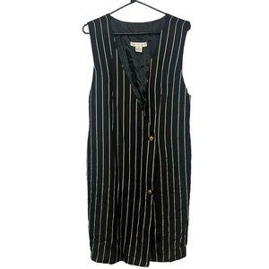 Vintage black and white long vest size 8